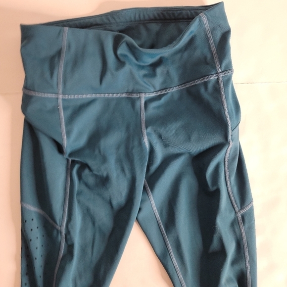 Athleta 2XS ContenderLacer Cut Leggings 7/8 Blue Green 445901-06 - Picture 2 of 10